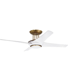 54" Cam 1-Light Ceiling Fan (Blades Included) White/Satin Brass