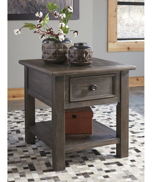 25"H Wyndahl Rectangular End Table Rustic Brown