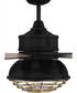 52" Rugged 2-Light Indoor/Outdoor Ceiling Fan Flat Black/Satin Brass