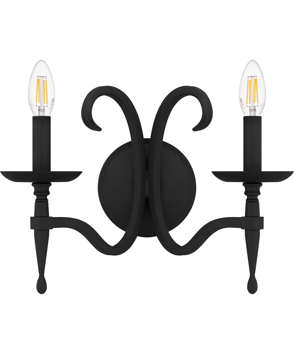 Octavia Small 2-light Wall Sconce Earth Black