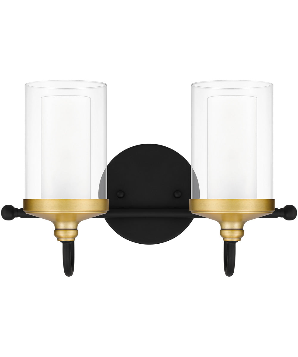 Rowland Medium 2-light Bath Light Matte Black