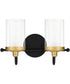 Rowland Medium 2-light Bath Light Matte Black