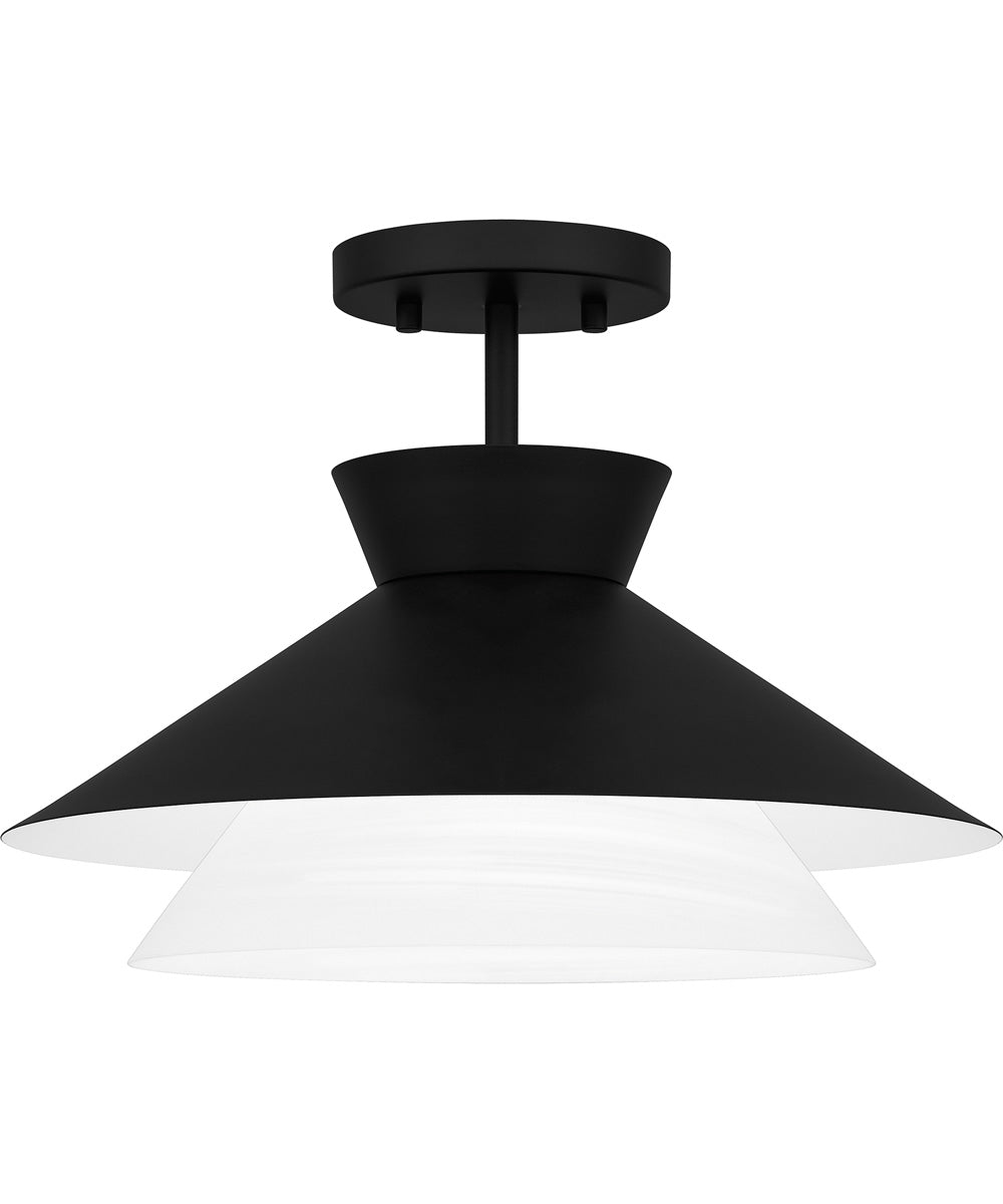Quoizel Semi-Flush Mount Medium 1-light Semi Flush Mount Matte Black