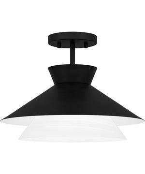 Quoizel Semi-Flush Mount Medium 1-light Semi Flush Mount Matte Black