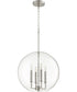 16"W 4-light Pendant Satin Nickel