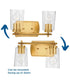 Adley 2-Light Clear Glass New Traditional Bath Vanity Light Satin Brass