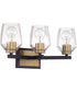 Avante Grand 3-Light Vanity Flat Black/Satin Brass