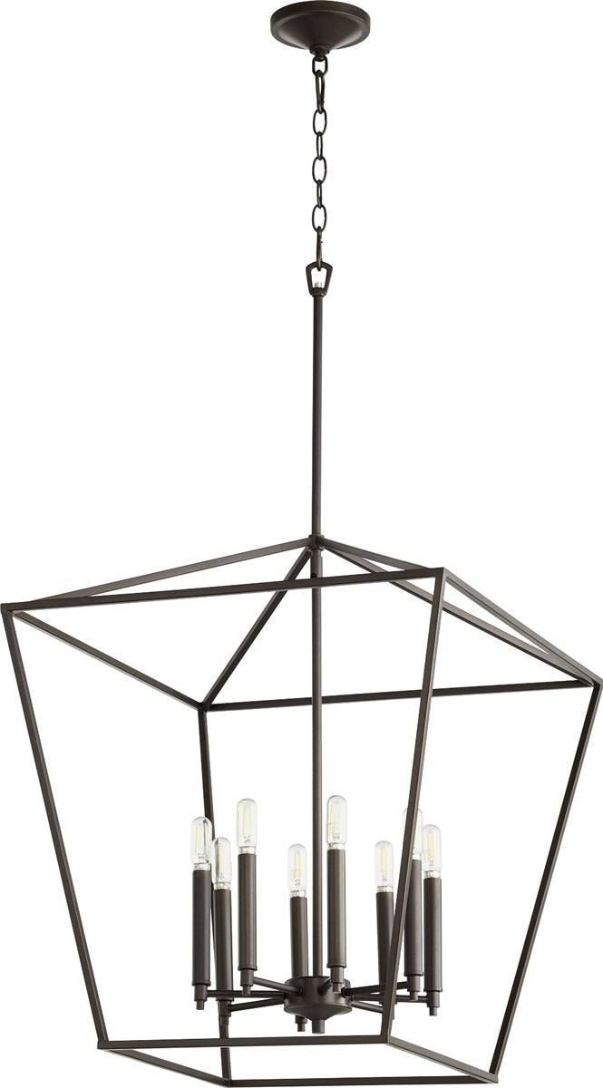 22"W Gabriel 8-light Entry Foyer Hall Chandelier Oiled Bronze