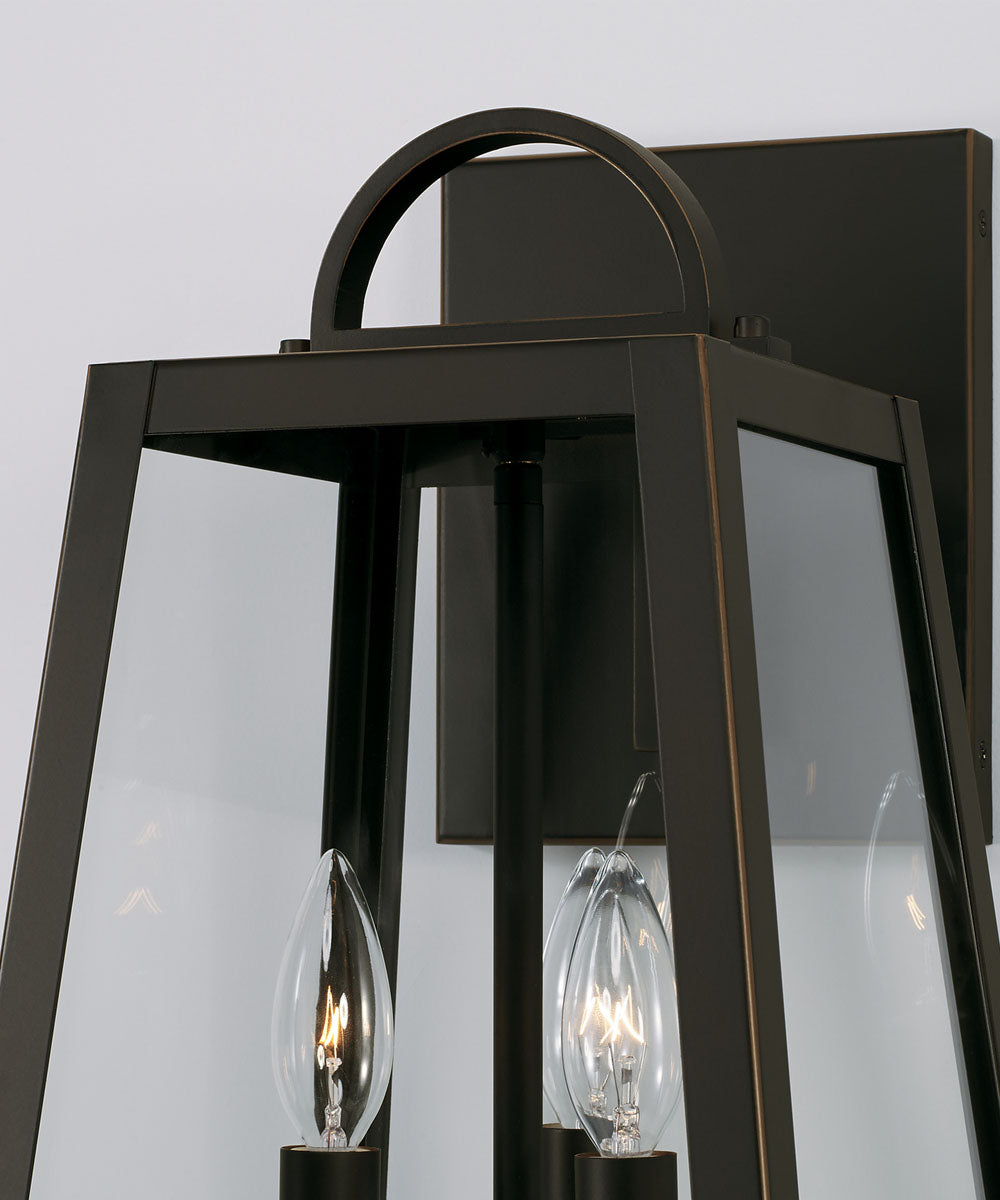 Leighton 3-Light Outdoor Wall-Lantern Rain or Shine - Oiled Bronze
