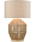 Corsair Table Lamp Natural Finish/a Mushroom Linen Shade