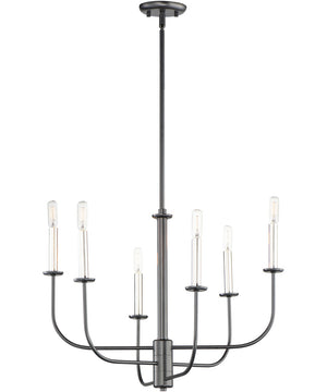 Wesley 6-Light Chandelier Black / Satin Nickel