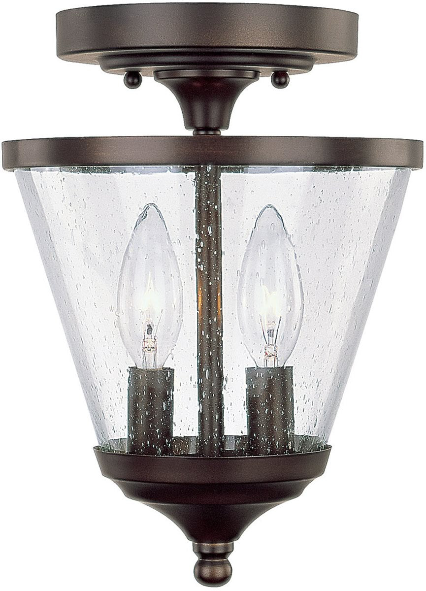 Stanton 2-Light Dual-Mount Pendant/Semi-Flush Mount Foyer Fixture Burnished Bronze