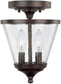 Stanton 2-Light Dual-Mount Pendant/Semi-Flush Mount Foyer Fixture Burnished Bronze