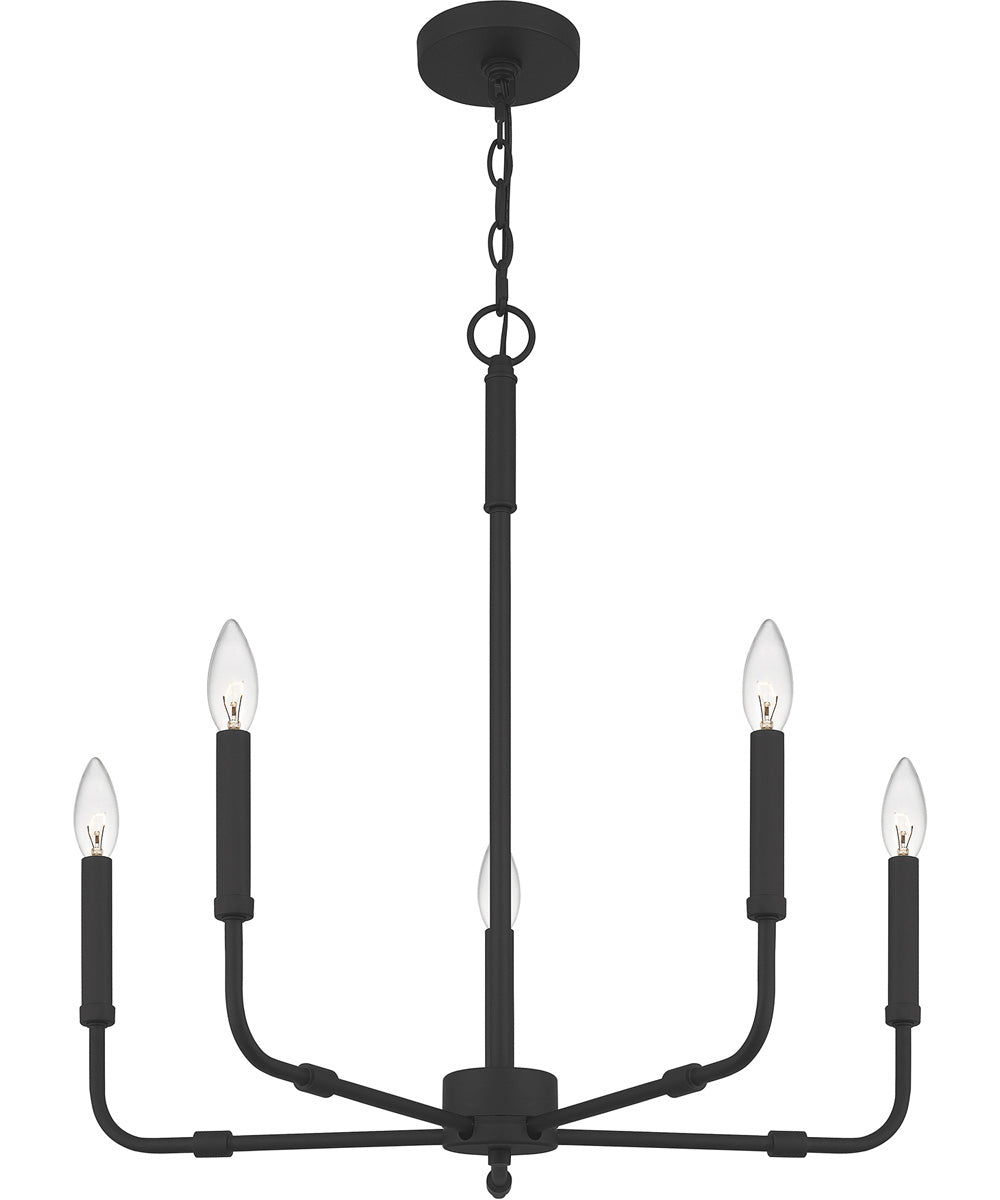 Abner 5-light Chandelier Matte Black