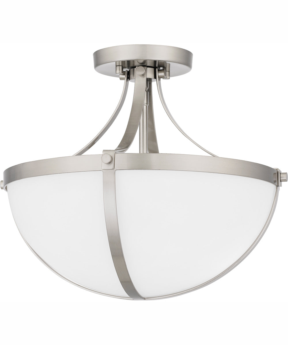 Antebellum Medium 2-light Semi Flush Mount Brushed Nickel