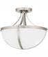 Antebellum Medium 2-light Semi Flush Mount Brushed Nickel