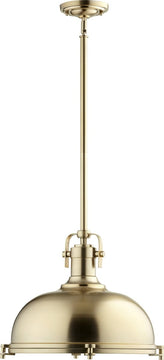 17"W 1-light Pendant Aged Brass