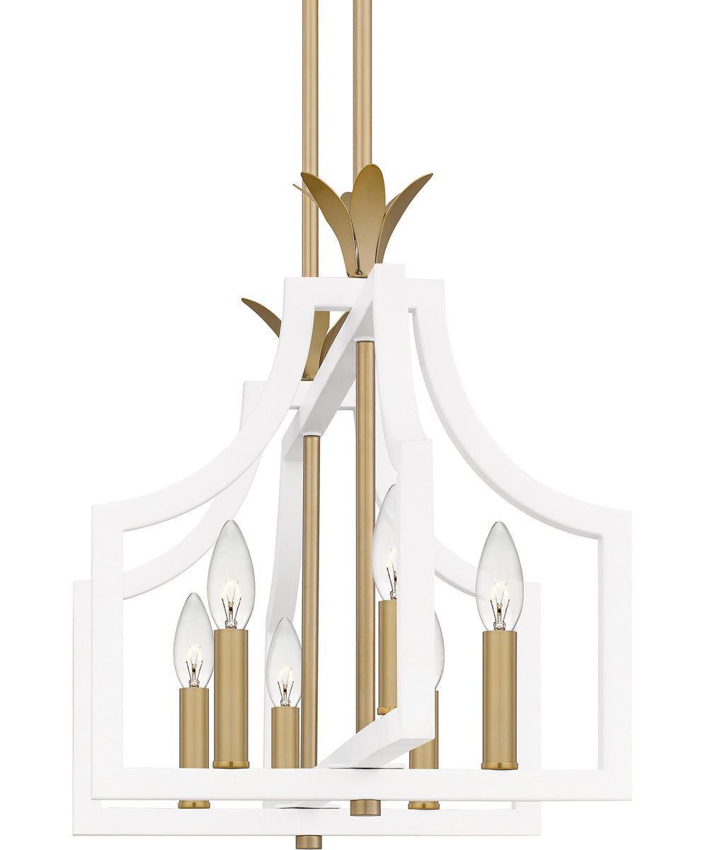 Dusty Lane Medium 6-light Island Light Matte White