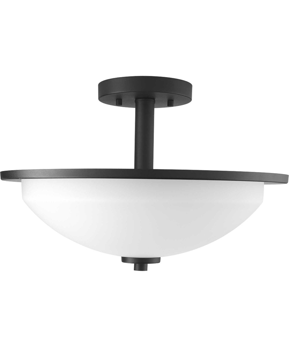Replay 2-Light 14-3/4" Semi-Flush Textured Black