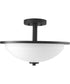 Replay 2-Light 14-3/4" Semi-Flush Textured Black