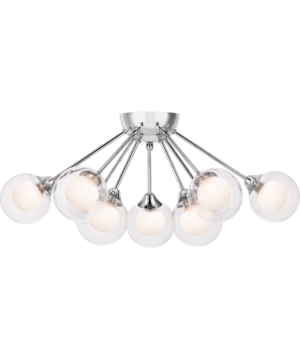 Spellbound 9-light Semi Flush Mount Polished Chrome
