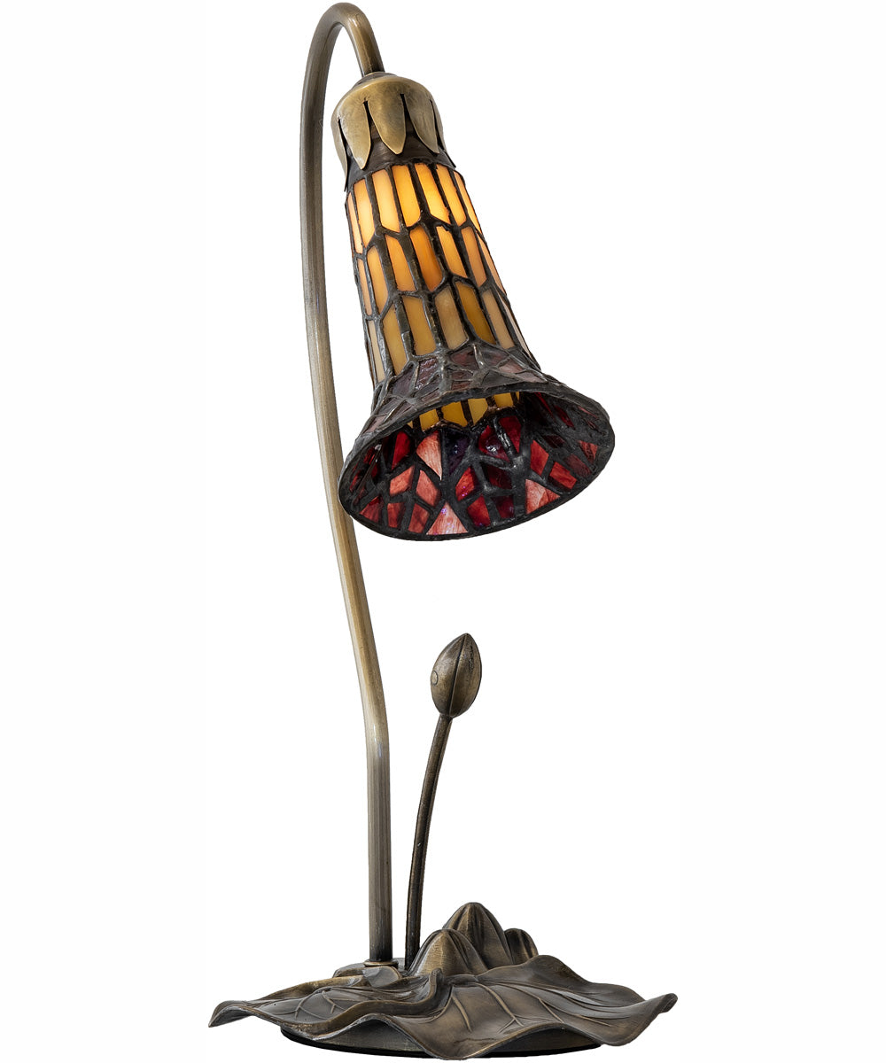 16" High Stained Glass Pond Lily Accent Lamp