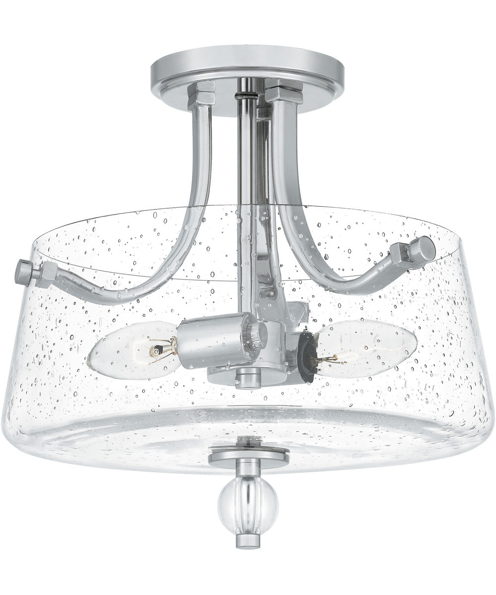 Hollister 2-light Semi Flush Mount Polished Nickel