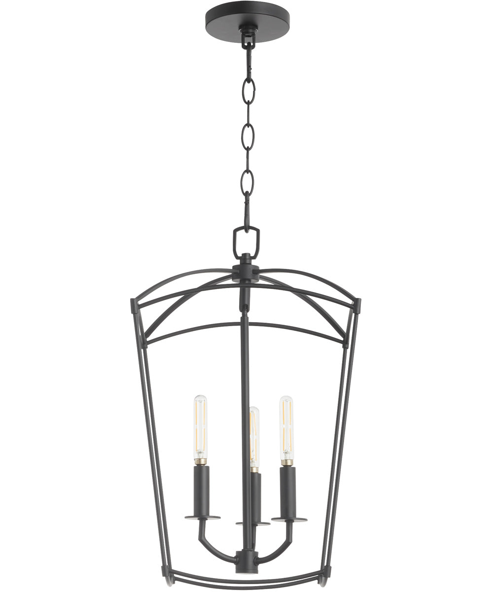 Mantle 3-light Entry Foyer Hall Chandelier Matte Black
