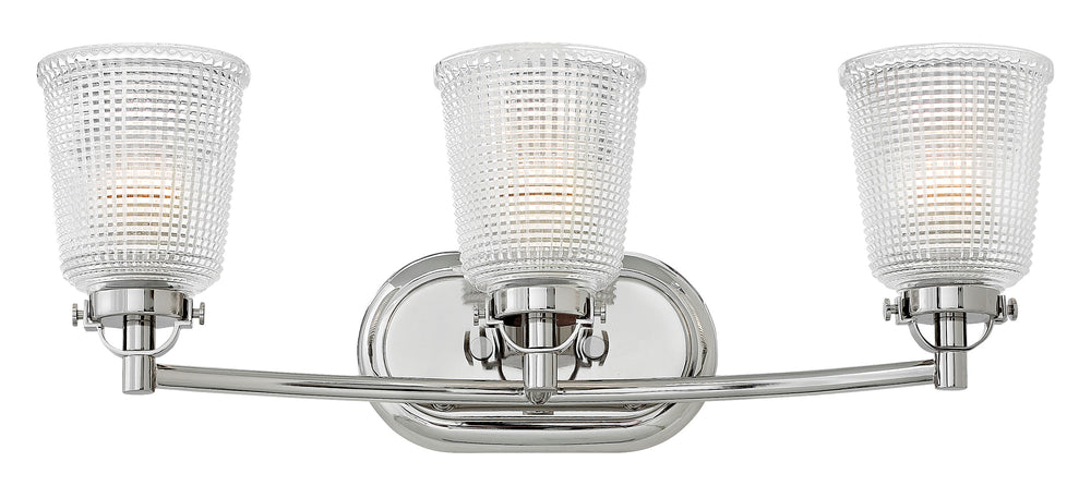 24"W Bennett 3-Light Bath Three Light in Polished Nickel