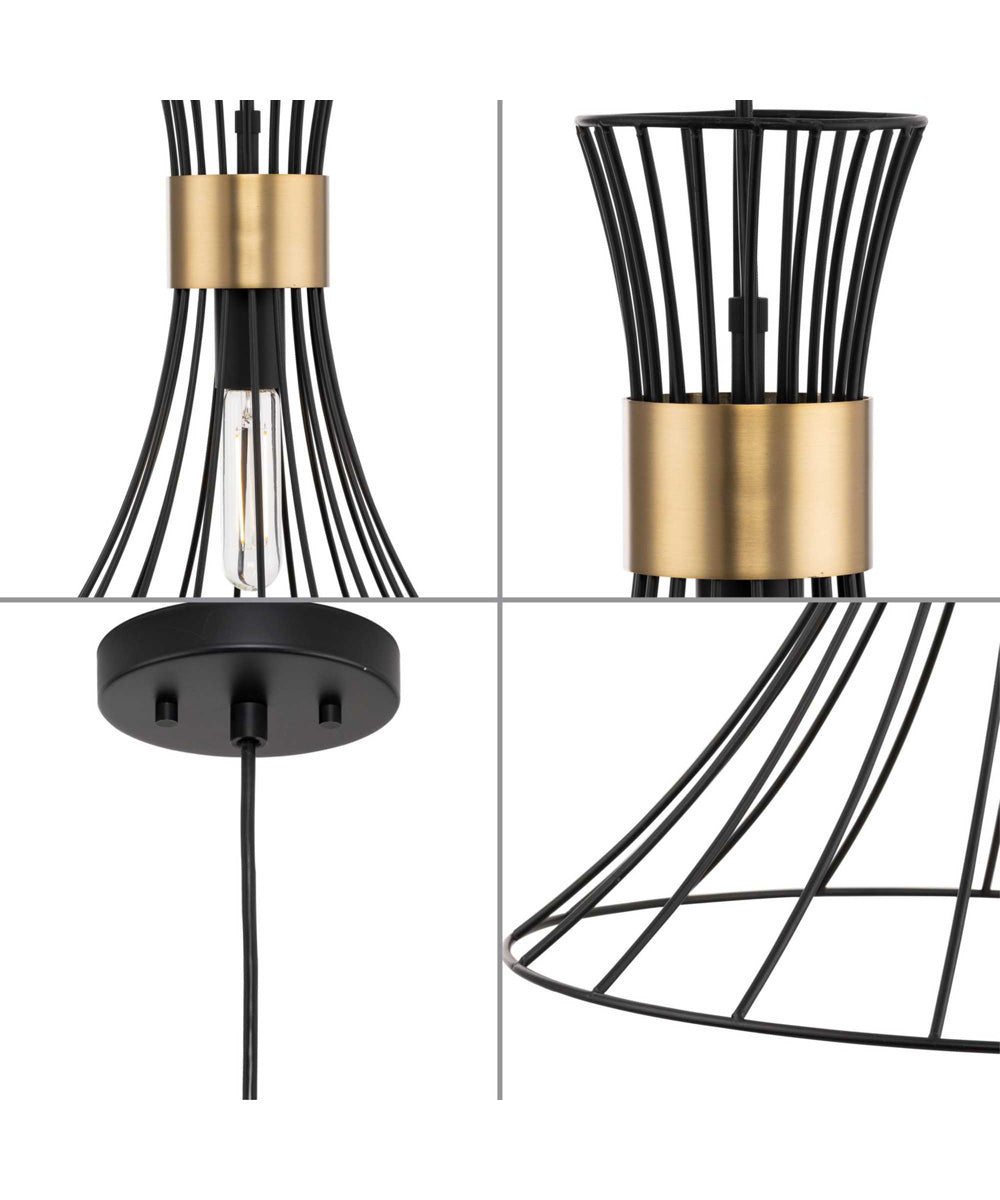 Lorin 1-Light Mid-Century Modern Metal Pendant Light Matte Black