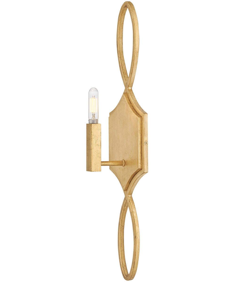 Leona 1-Light Large Sconce in Distressed Brass