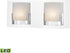 15"W Ophelia 2-Light LED Vanity Chrome/Clear Glass