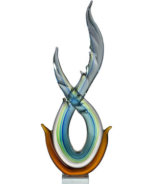 Aqua Handcrafted Art Glass Sculpture