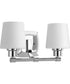 Glance 2-Light Etched White Linen Glass Farmhouse Bath Vanity Light Polished Chrome