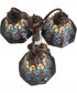 23" High Tiffany Peacock Feather 3 Light Table Lamp