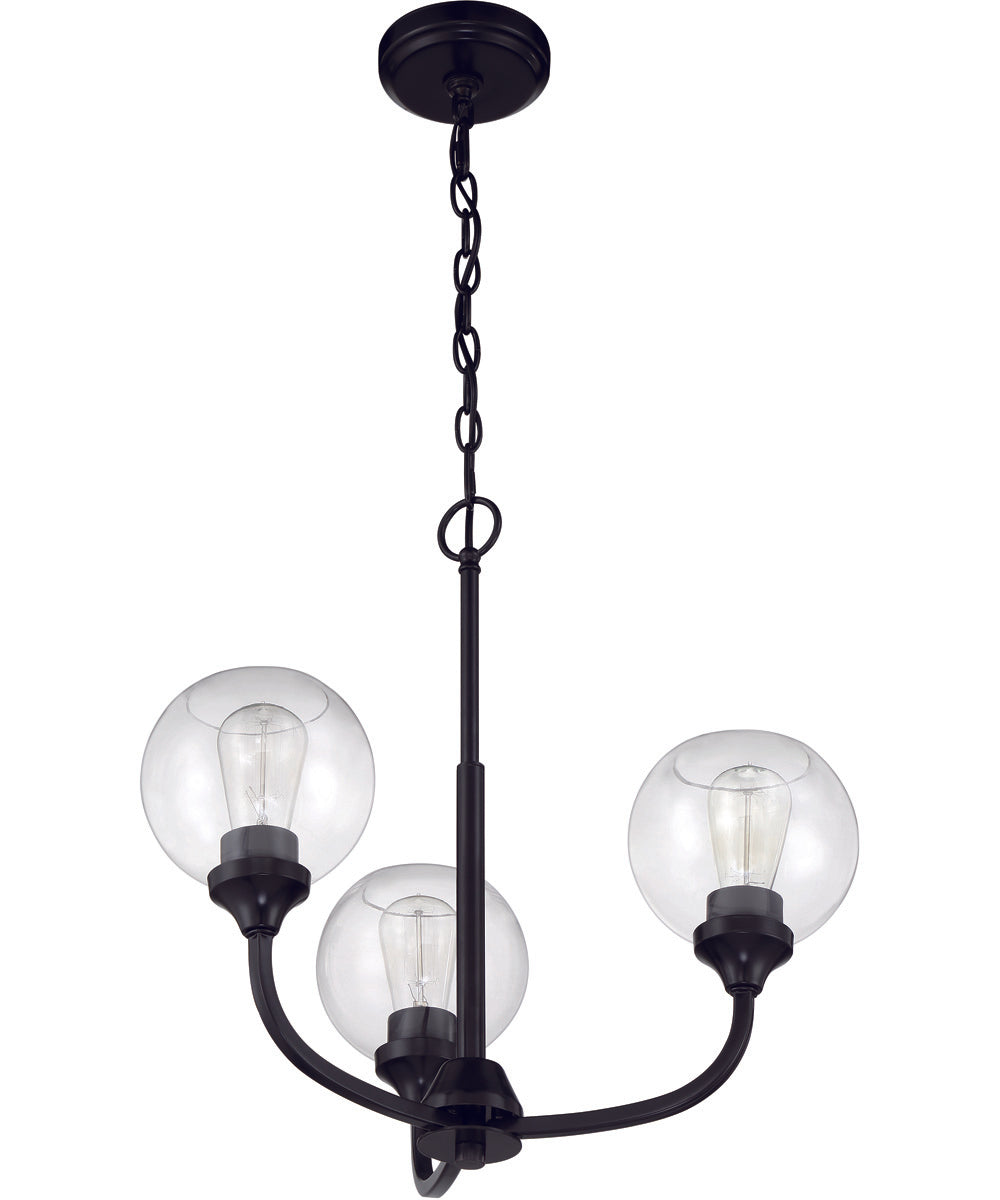 Glenda 3-Light Chandelier Flat Black