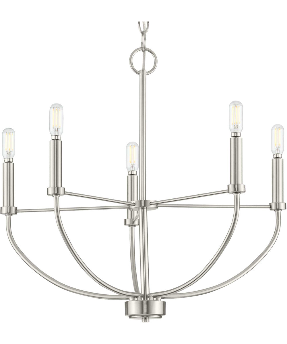 Leyden 5-Light Farmhouse Style Chandelier Brushed Nickel