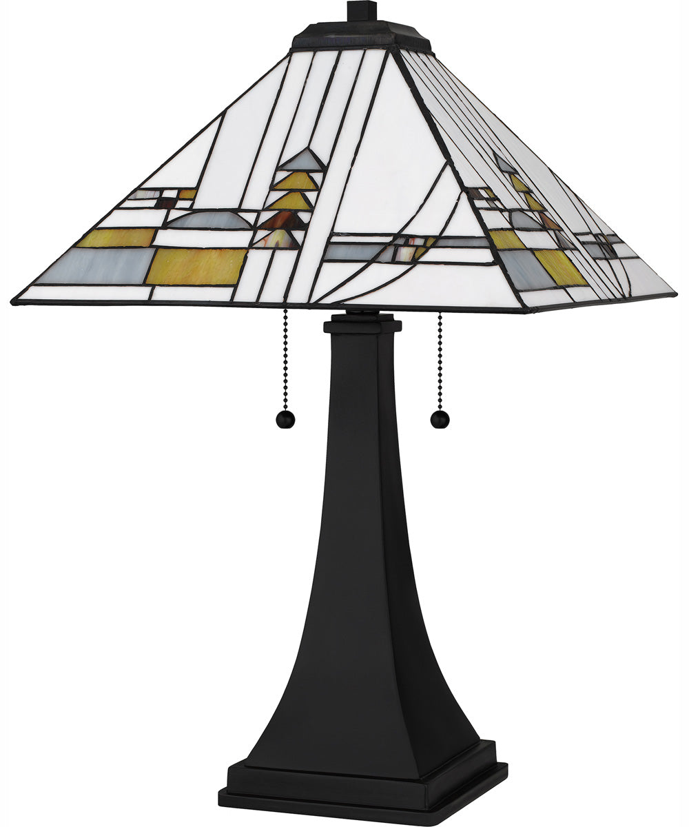 Tiffany Small 2-light Table Lamp Matte Black