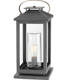 Atwater Coastal Elements  1-Light Medium Pier Mount Outdoor Lantern in Ash Bronze
