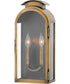 Rowley 2-Light Medium Outdoor Wall Mount Lantern in Light Antique Brass
