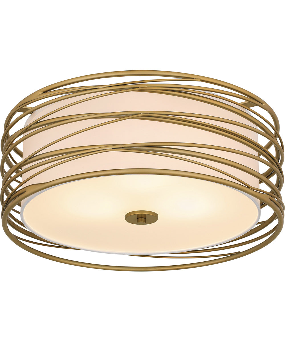 Spiral Large 3-light Semi Flush Mount Light Gold