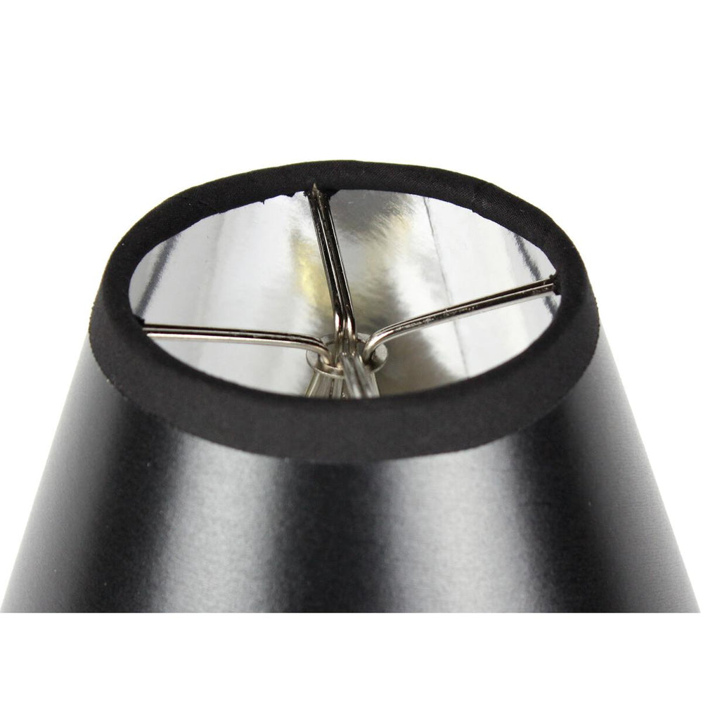 6"W x 5"H Black Parchment Silver-Lined Chandelier Lampshade