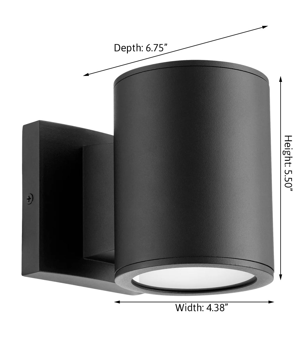 Cylinder 2-light LED Outdoor Wall Lantern Noir
