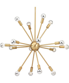 Ion Sixteen-Light Mid-Century Modern Chandelier Light Brushed Bronze