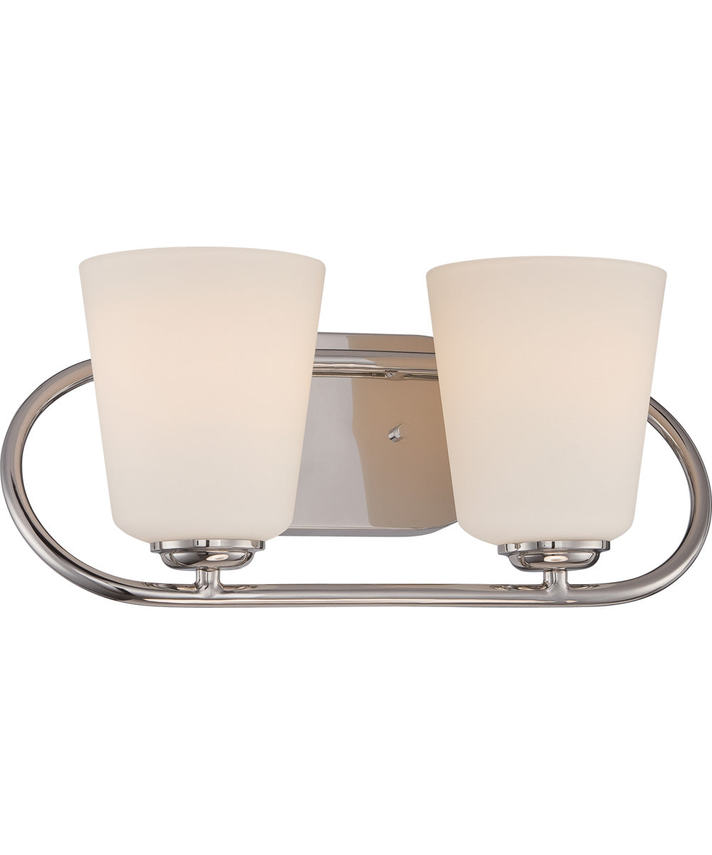 16"W Dylan 2-Light Vanity & Wall Polished Nickel