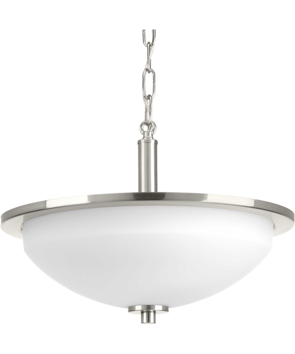 Replay 2-Light 14-3/4" Semi-Flush Brushed Nickel