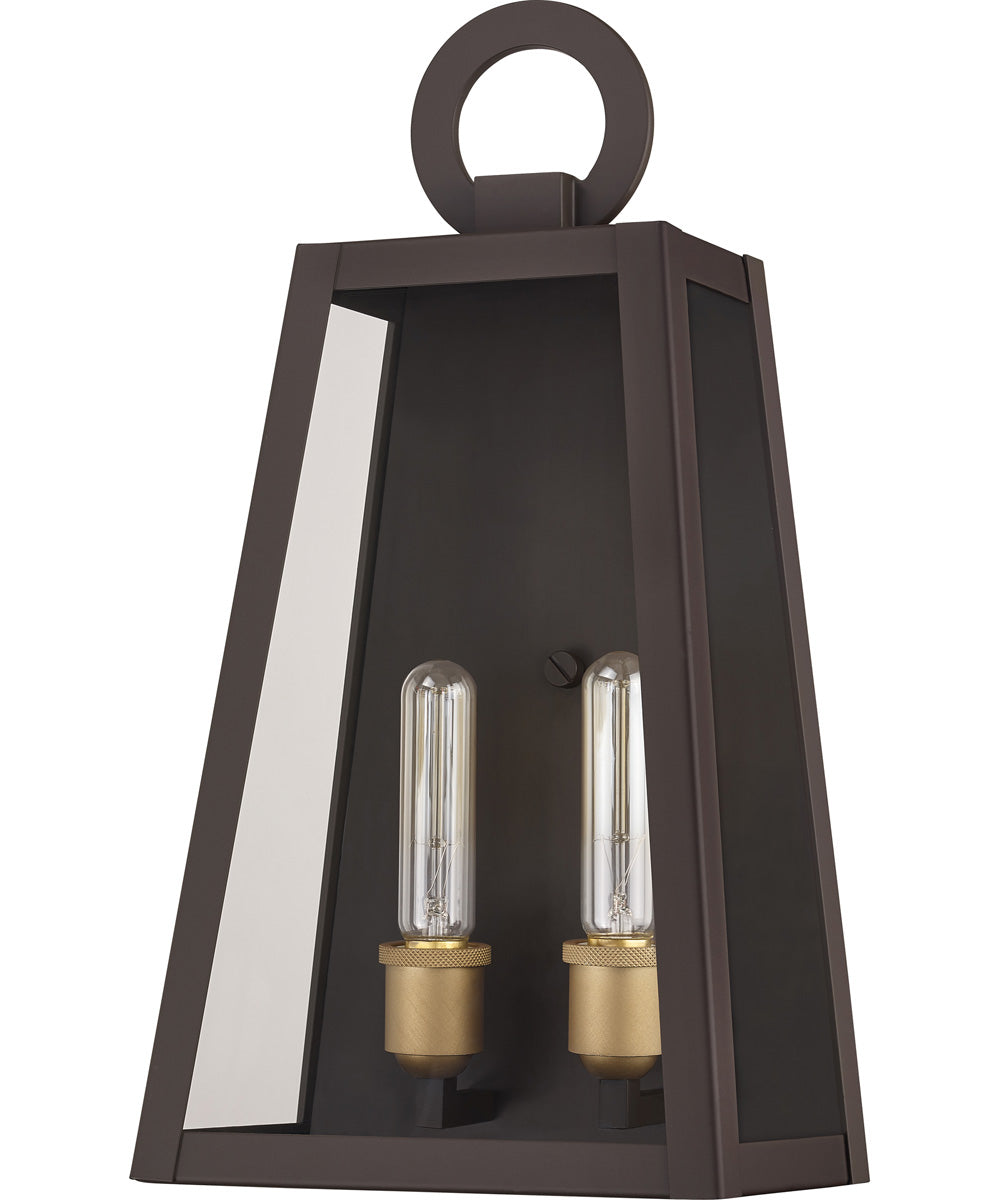 Poplar Point Large 2-light Outdoor Wall Light  Coastal Armour Aluminum Old Bronze