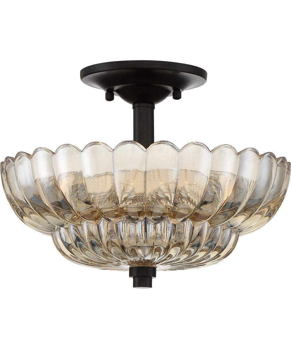 Whitecap Medium 3-light Semi Flush Mount Mottled Cocoa