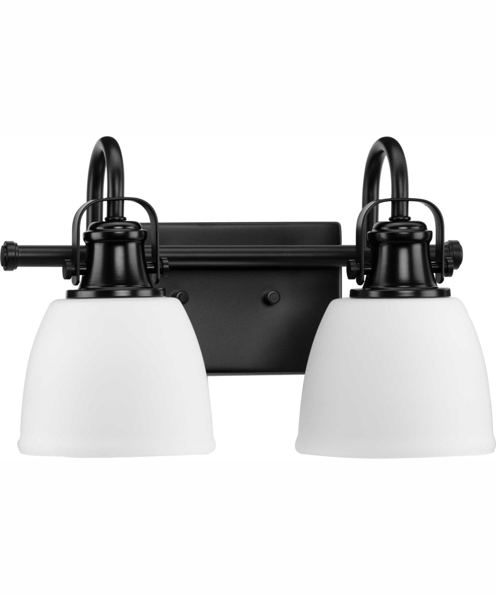 Preston 2-Light Coastal Bath Vanity Light Matte Black