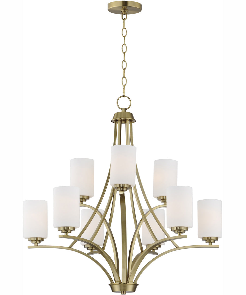 Deven 9-Light Chandelier Satin Brass
